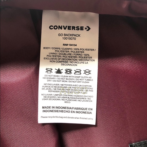 Converse Go Backpack 262 OSFA Bordo - Picture 6 of 6